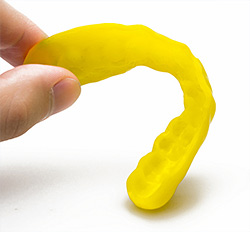 Yellow, silicone mouthguard